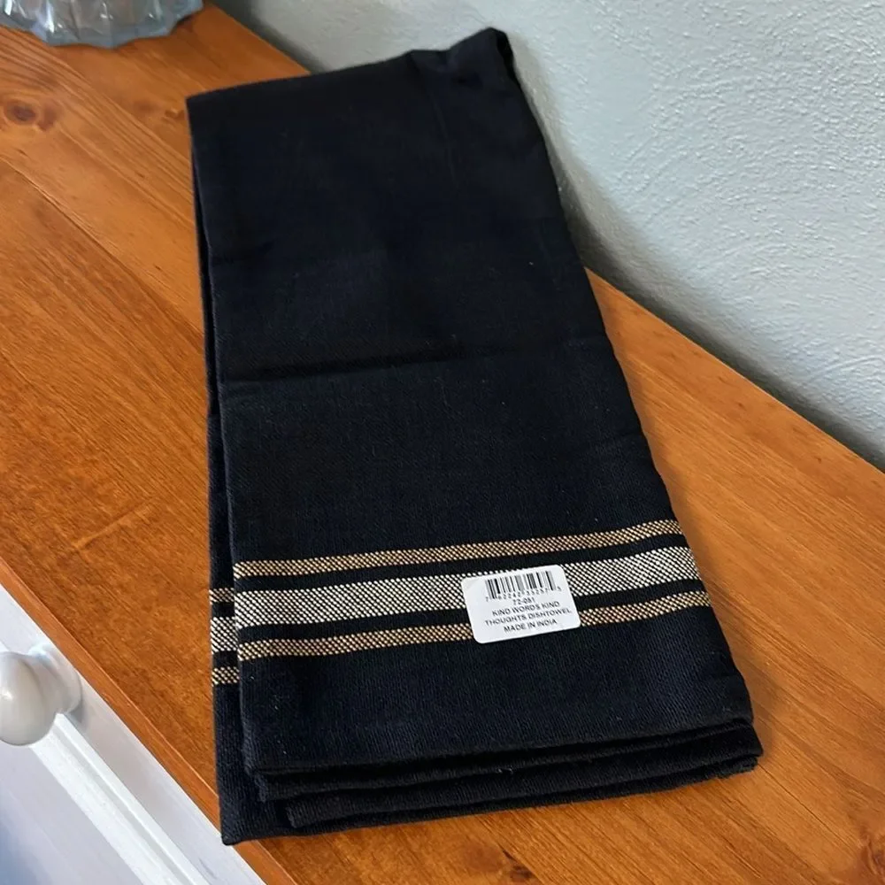 New Dish Towel Kind words kind thoughts kind deeds” stitched on the front in tan